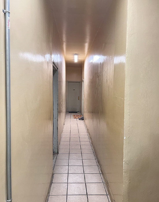 Single Room Occupancy hallway