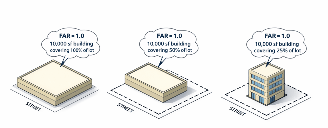 floor area ratio graph and how to use in zoning analysis