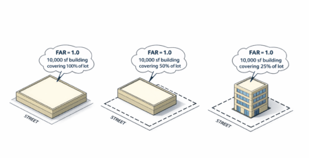 floor area ratio graph and how to use in zoning analysis