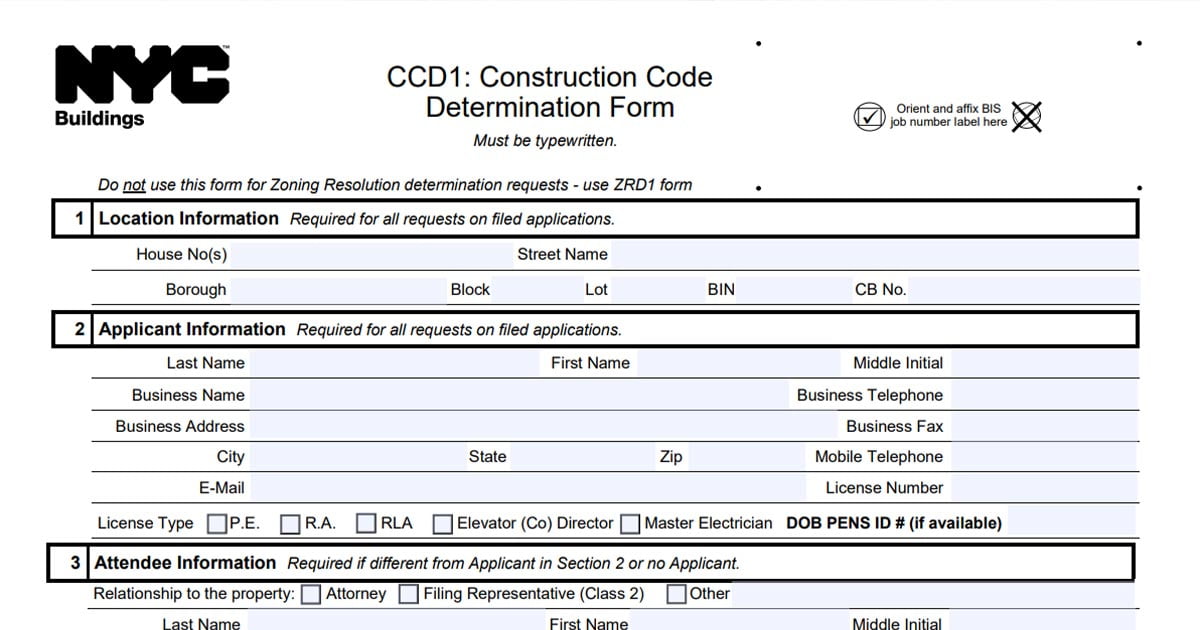 CCD1 CONSTRUCTION DETREMINATION FORM