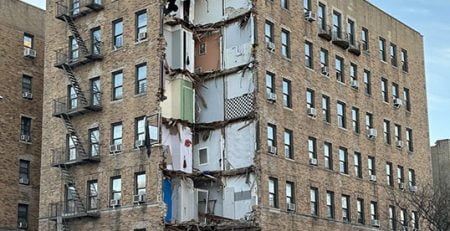 collapsed building in Bronx 2023