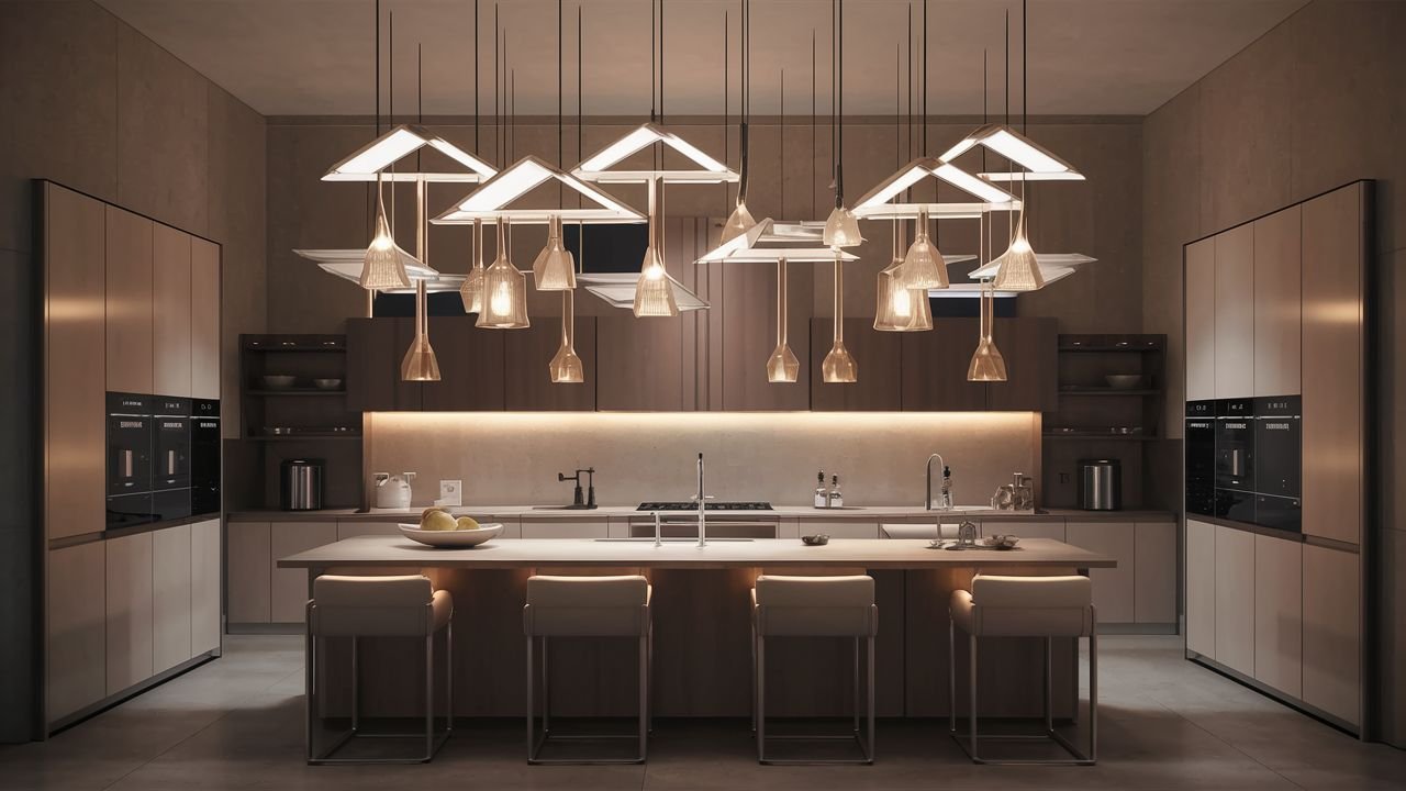 Statement Lighting kitchen design idea for 2024