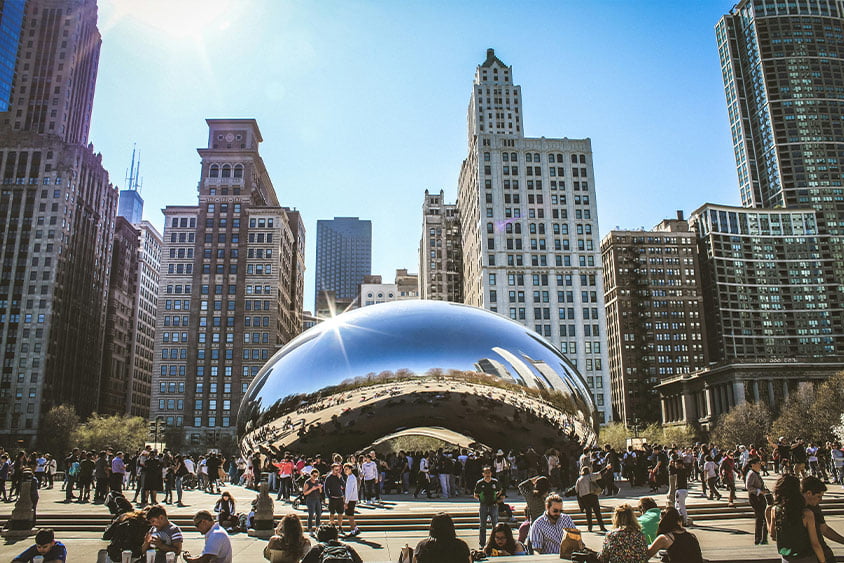 The Bean sculpture in Chicago by Anish Kapoor